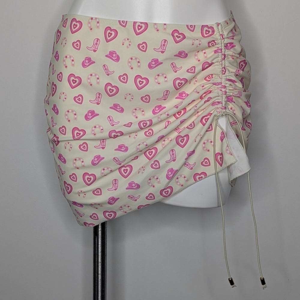 Blackbough X Frasier Sterling Georgia Strawberry Valentine Swim Cover Up Skirt L